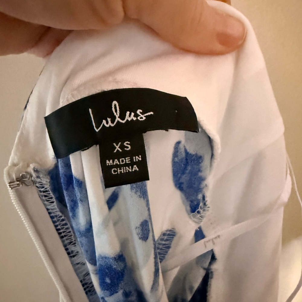 Lulu's Blue and White Floral Dress - Picture 5 of 6